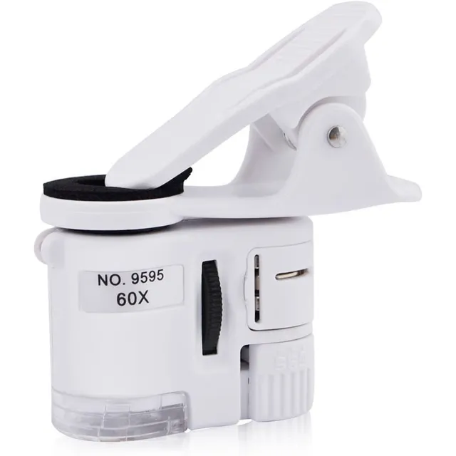 Mini Microscopio Hasta 60x Lupa Con 2 Tipos  Luz Uv Y Blanca