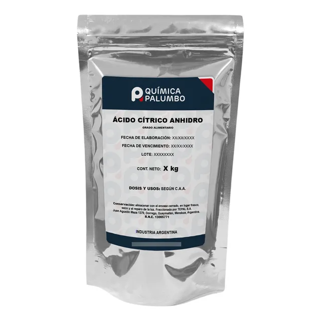 Ácido Cítrico Anhidro X 1 Kg. Grado Alimenticio. Premium
