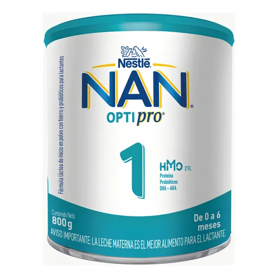 Leche de fórmula en polvo sin TACC Nestlé Nan Optipro 1 en lata de 1 de 800g - 0 a 6 meses