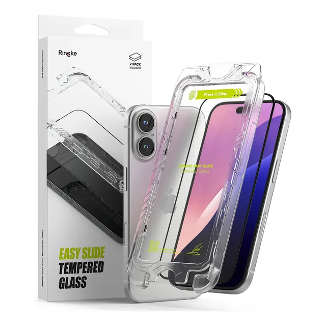 Mica Vidrio Ringke Easy Slide Para iPhone 16 Normal 6.1 2pc
