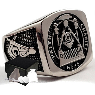 Pu Combo Anillo Masonería Fé Esperanza Caridad Acero Inox Pu Combo Anillo Masonería Fé Esperanza Caridad Acero Inox