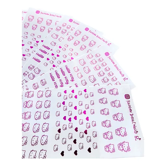 Stickers Nails Tatuajes De Uñas Hello Kitty 6 Planillas Rosa