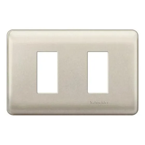 Placa Schneider Electric Mistic Niquel 2 Modulos Blanca Plas