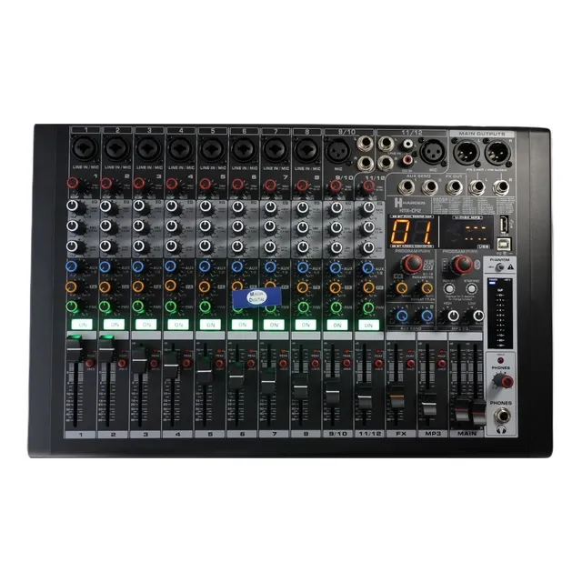 Mezcladora Mixer 12 Canales Harden Kmx-cp12 Dsp Efect Bt Usb