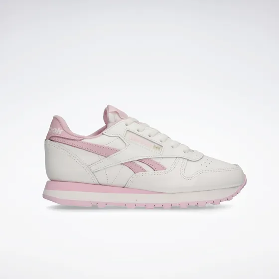 Zapatillas Reebok Classic Leather Blanco Y Rosa Kids