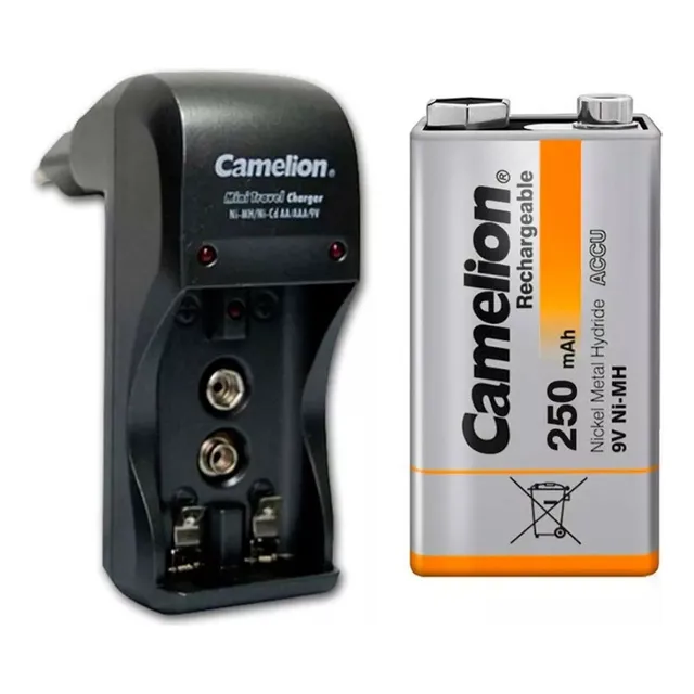Cargador + Batería Recargable De 9v, De 250mah Para Tens,mic