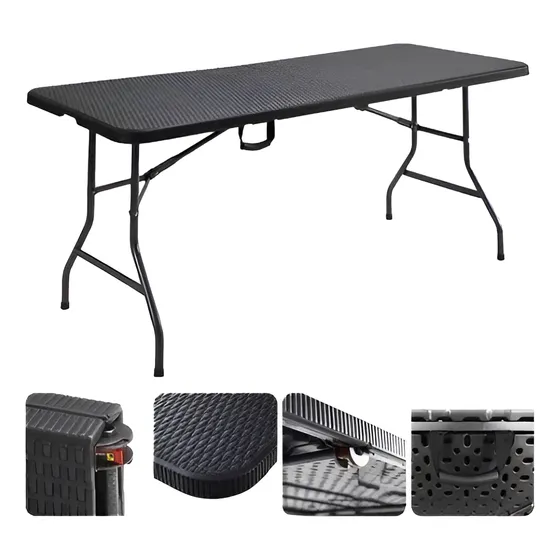 Mesa Plegable Diseño Rattan - Plástico Reforzado - Dilimbo
