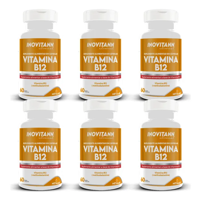 Vitamina B12 Metilcobalamina Inovitam 360 Caps Kit 6 Potes