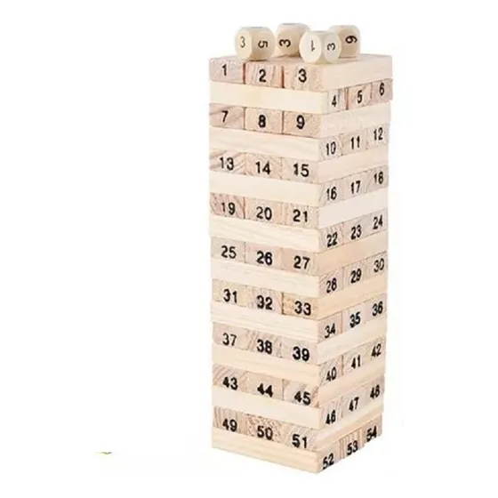 Jenga Madera Grandes 54 Piezas Juego Juguete Niño 