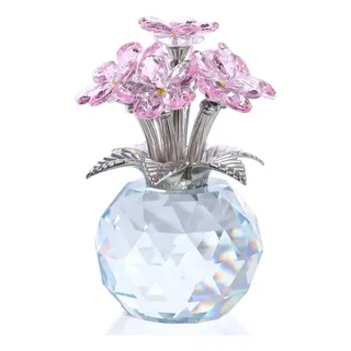 Ornalrist Figura De Flores De Cristal Rosa Forget-me-not Fo. Ornalrist Figura De Flores De Cristal Rosa Forget-me-not Fo.