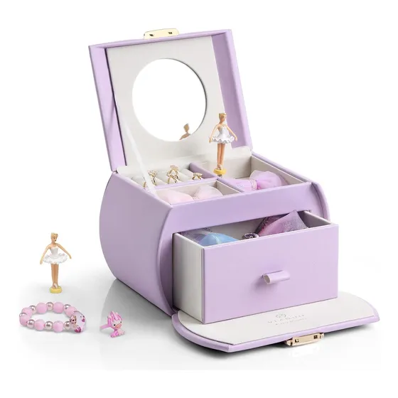 Joyero De Música Para Niñas Púrpura Con Almacenamiento