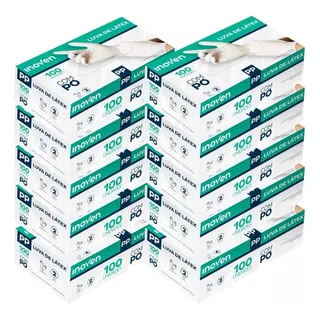 Kit 1000 Und Luvas Descartaveis Latex C/ PĂł Inoven Pp Cor Branco Kit 1000 Und Luvas Descartaveis Latex C/ PĂł Inoven Pp Cor Branco