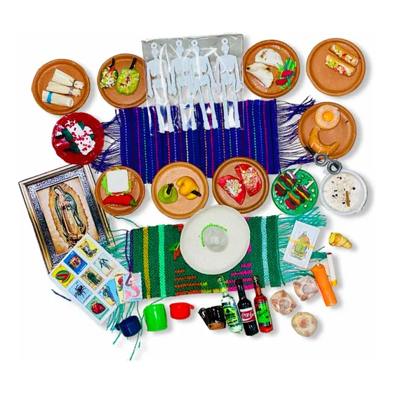 35 Piezas Comida Miniatura Altar De Muertos Escolar Ofrenda