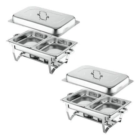 Conjunto Rechaud Buffet 9l 2 Cubas Banho Maria Gourmet Inox