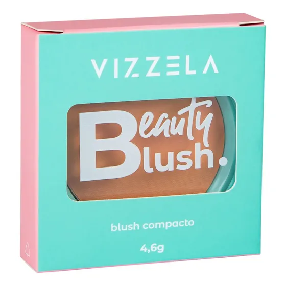 Beauty Blush Compacto Pigmentado Vizzela Acabamento Natural Tom da maquiagem 04 - Queen
