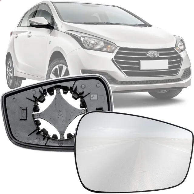 Lente Vidro Com Base Espelho Retrovisor De Hb20 2012 A 2019
