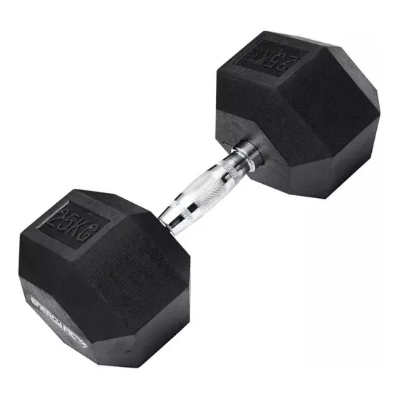 Mancuernas Hexagonales Engomadas Fundicion 25 Kgs X Unidad Negro EF-G181