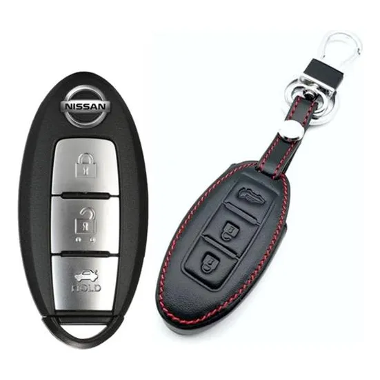 ` Funda Llave Piel 3 Botones Nissan Frontier Xtrail Sentra
