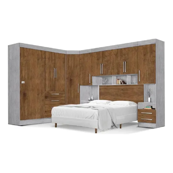 Rmitóri Gergia Ja Avelã/jequitibá Cama Bx 1,58m Queen