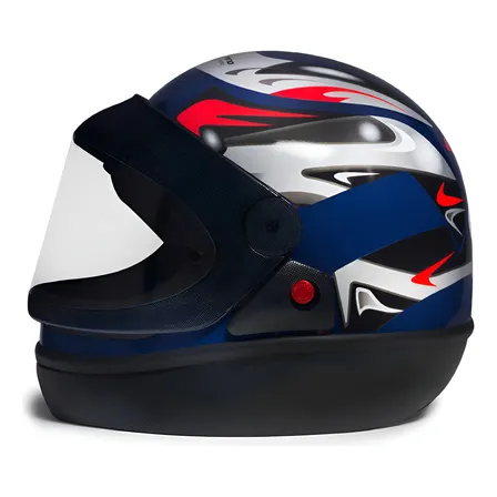 Capacete Moto San Marino Grafic Azul Viseira 2mm Automático