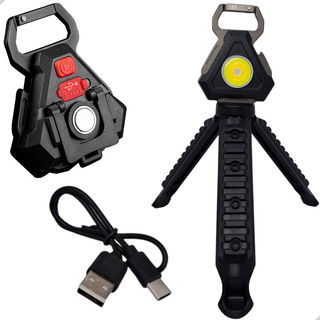 Mini Lanterna Led Potente Recarregável Com Abridor Mosquetão Mini Lanterna Led Potente Recarregável Com Abridor Mosquetão