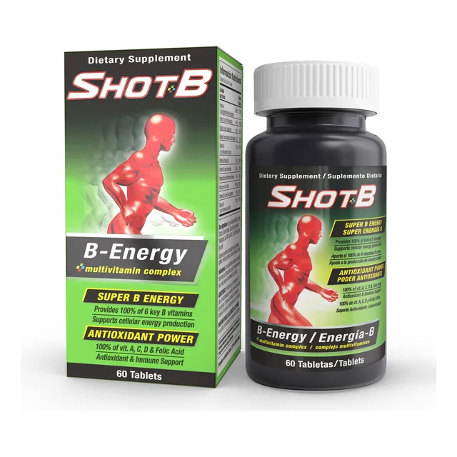 Tableta Multivitamínica Supplement Shot B Energy, 60 Unidade