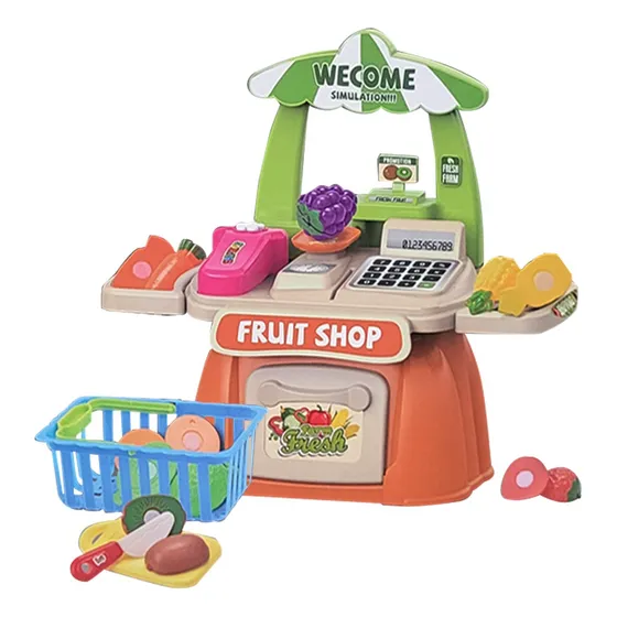 Juego De Verdulería Frutería Caja Registradora Con Luz Y Sonido