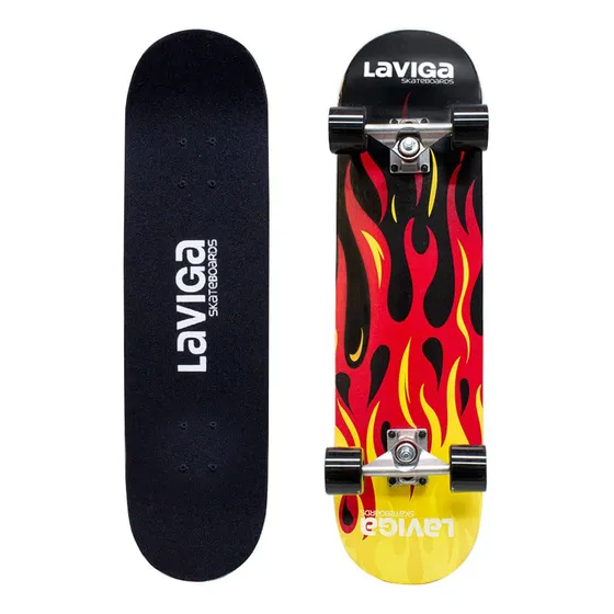 La Merced Patineta Tabla Juvenil Diseño Fuego Fame Skateboard Tabla De Madera Llantas Amarillas Skate