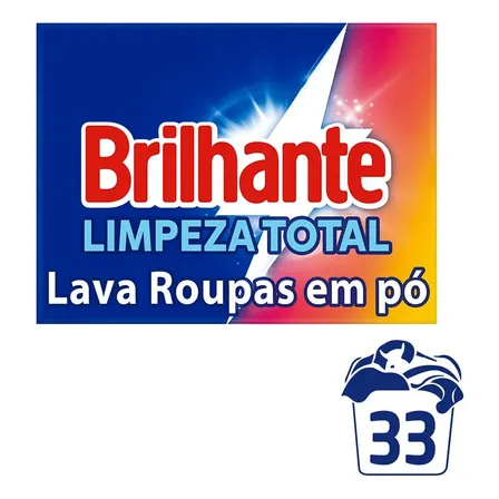 Sabão Em Pó Brilhante Limpeza Total 2,2 Kg