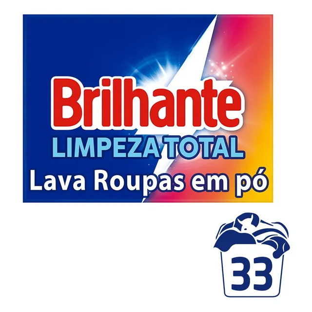 Sabão Em Pó Brilhante Limpeza Total 2,2 Kg