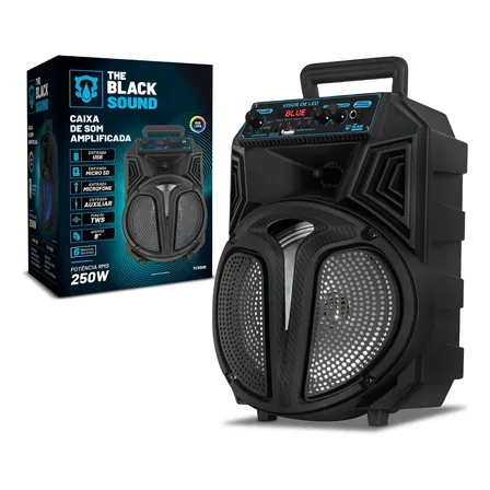 Caixa De Som Amplificada  Bivolt Bluetooth Display Digital - Preto Preto 127/220v