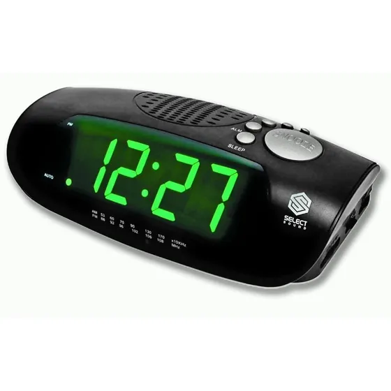 Radio Reloj Despertador Am/fm, Entrada Auxiliar Select Sound Color Negro