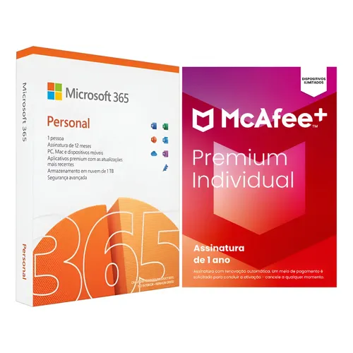 Microsoft - マイクロソフト　Microsoft 365 Personal Microsoft 365 Personal Microsoft com Licença de 1 ano em Formato