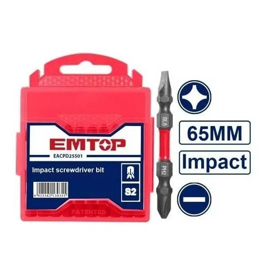 Punta 10 Mag.impac Ph2+sl6.0*1.0 65mm Acero Emtop Esbtmhl133