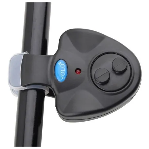 Alarme Para Pesca Sonoro Com Led Sensor Mordida + Luva Led Cor Preto
