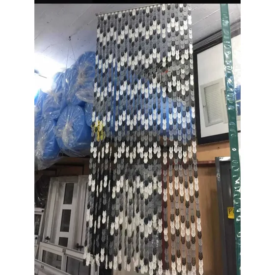 Cortina Anti Moscas Negra,gris Y Blanco,80m Ancho X 2metros