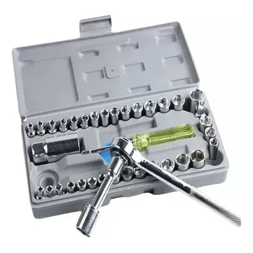Juego De Dados Ratchet 40 Piezas Tamaño Metrico 1/4 3/8 