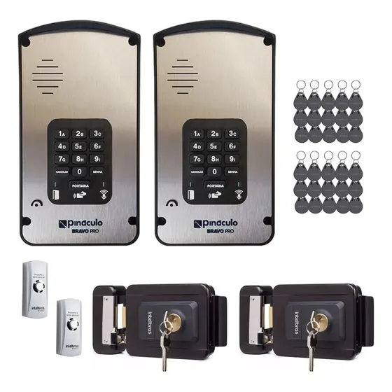 Kit 02 Porteiro Pináculo Bravo Pro Interfone 3g Celular