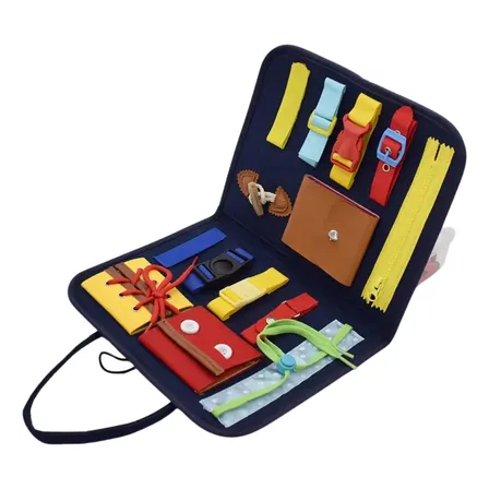 Tablero Sensorial Libro Bebe Desarrollo Cognitivo Azul Multicolor