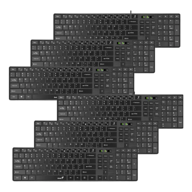 Pack X 6 Teclados Usb Slimstar 126 Genius Somos Mayoristas