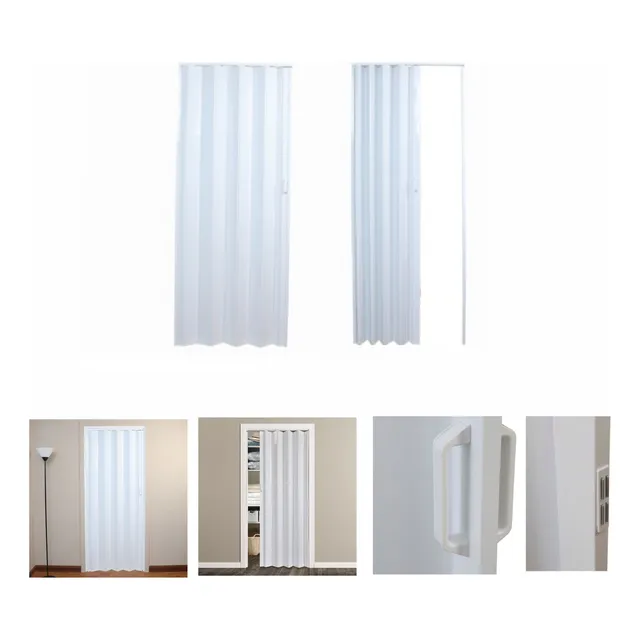 Puerta Plegable Blanco Flexible Con Riel Y Marco  90x210cm