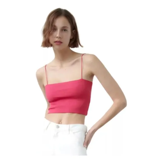 Top Zara Talla L Azul Y Fucsia Nuevos