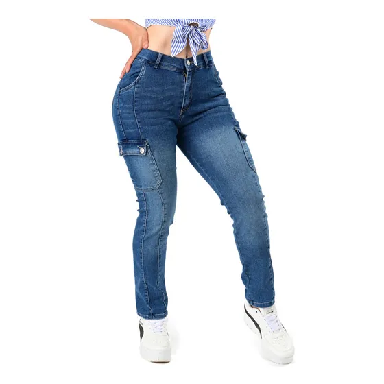 Pantalón Mezclilla Stretch Corte Colombiano De Dama Itzi 542