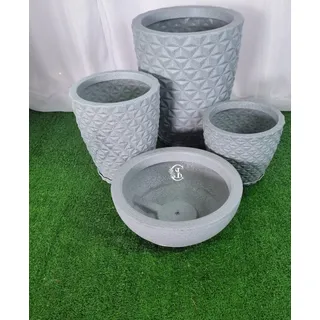 Kit 3 Vasos Decor Para Plantas Casa Jardim Com 1 Bacia N2 Kit 3 Vasos Decor Para Plantas Casa Jardim Com 1 Bacia N2