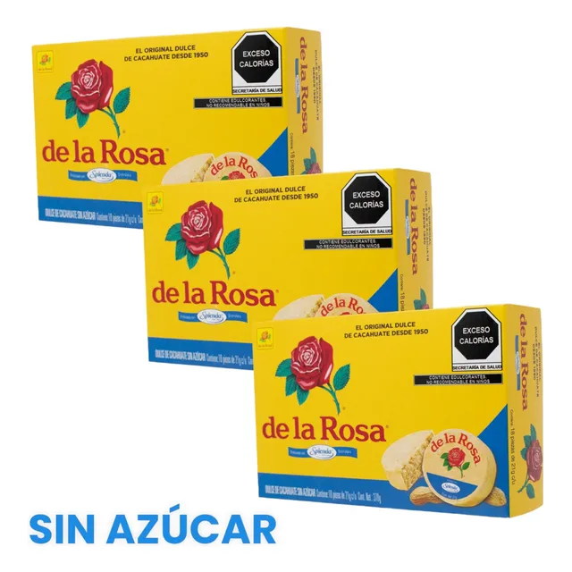 Mazapan Sin Azucar Light Splenda De La Rosa Cacahuate 54pz