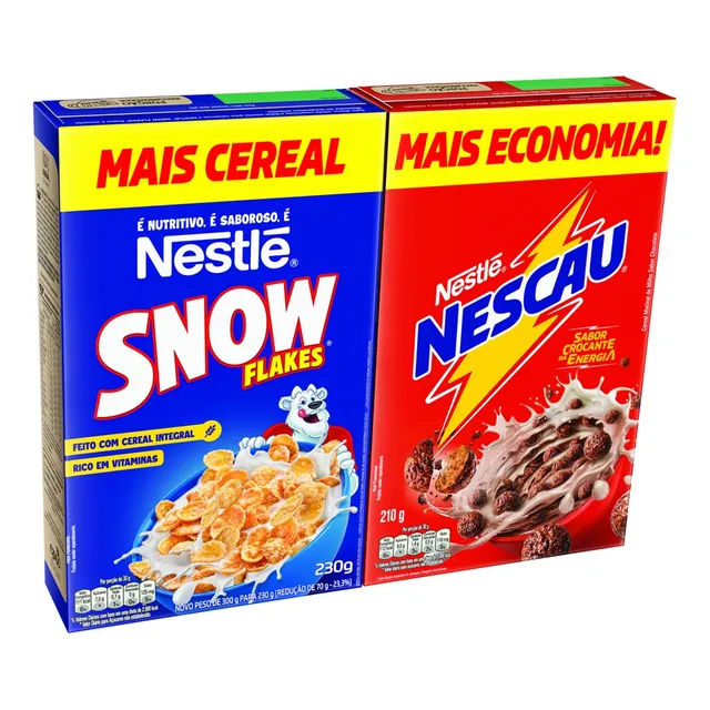 Kit Cereal Matinal Nescau 210g + Snow Flakes 230g Econômica