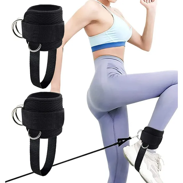 2pz Negro Grillete Para Tobillo Gym Entrenamiento De Glúteo