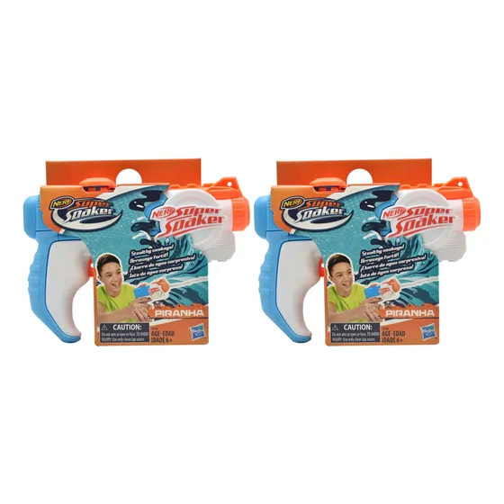 Nerf Super Soaker Piranha Pack 2 Pz Lanzador De Agua Hasbro