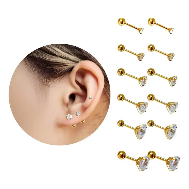 Set 2 Piercings En Acero Inoxidable Hombre Mujer Moda Leah