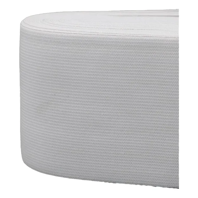Elástico De Poliéster 80mm Blanco X10metros - Cordón De Oro